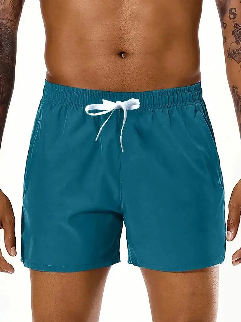 Men 2025 New Summer Beach New Models Solid Color Fashion Leisure Comfortable Elastic Waist Double Pockets Cool Sports Shorts by AliShop