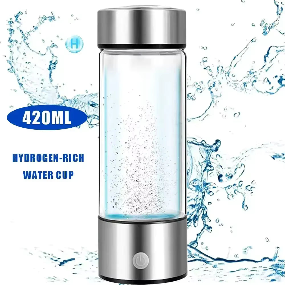 Hydrogen-Rich Water Cup Electric Hydrogen Rich Water Generator Bottle Titanium Quality Filter Portable Antioxidant Lonizer 420ml by AliShop