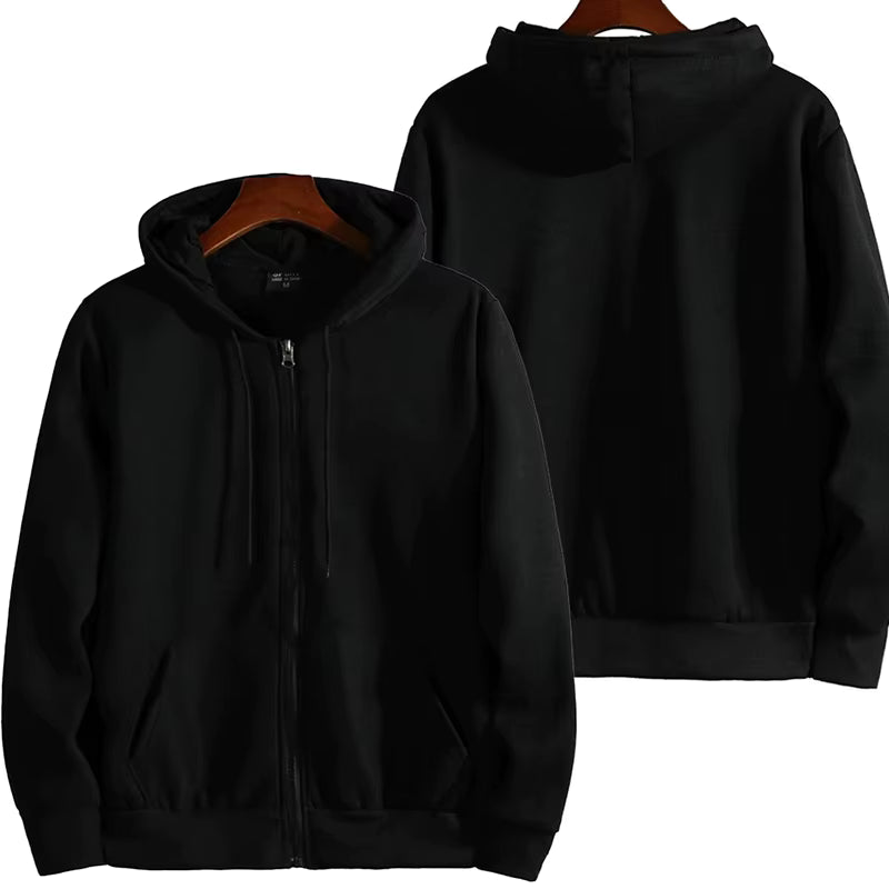 Zipper Hoodies Autumn Winter Men's New Long Sleeve Hooded Sweatshirt Fashion Casual Male Outfit Sportwear Loose Fit Clothes by AliShop