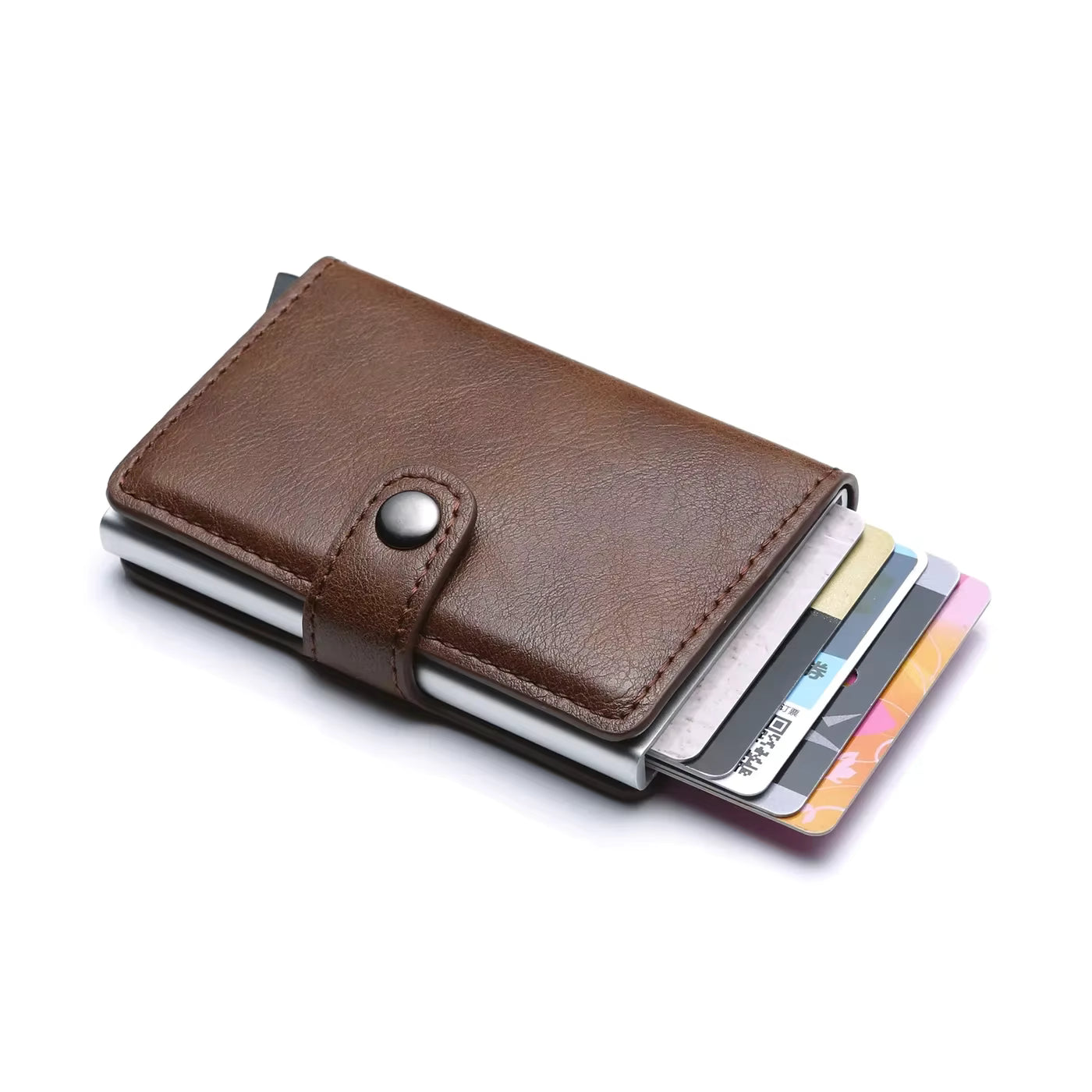 Rfid Visit Credit Card Holder Storage Luxury Small Smart Wallet Metal Business Cardholder Case Women Minimalist Walet for Men by AliShop