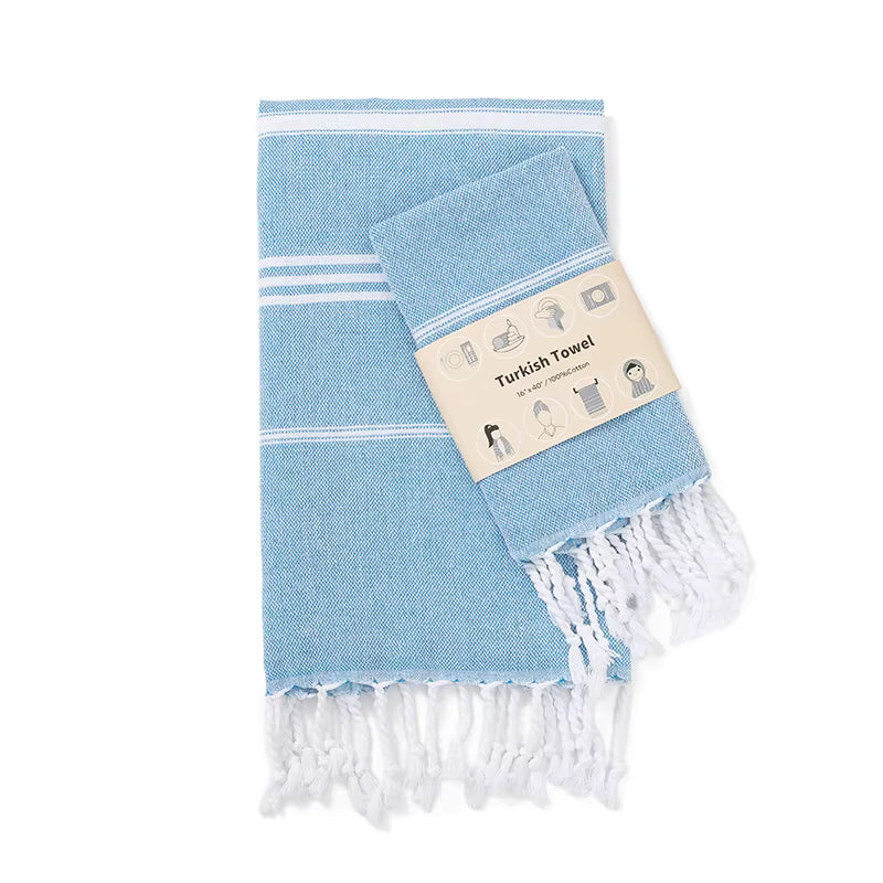 2-Pack 40x100CM Turkish Cotton for home Towel Soft Sauna Spa Bath Towel Hand and Face Towel Set Can used for kitchen sport gym by AliShop