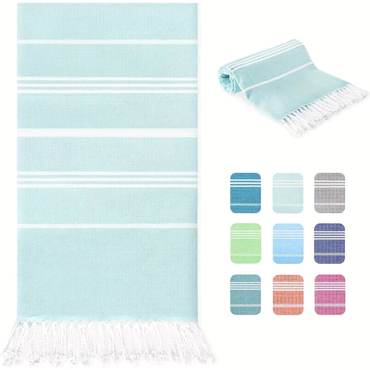 Thin 100X180cm Turkish Beach Towel Oversized Sand Free Tassel Quick Dry Swim Extra Large Light Travel for Adults Gifts Accessories by AliShop