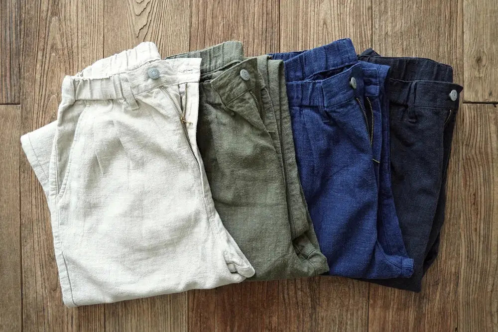 Sauce Zhan Men Pants Ramie Pants Men Summer Breathable Casual Pants Ankle-length Loose Fit Taper Leg by AliShop