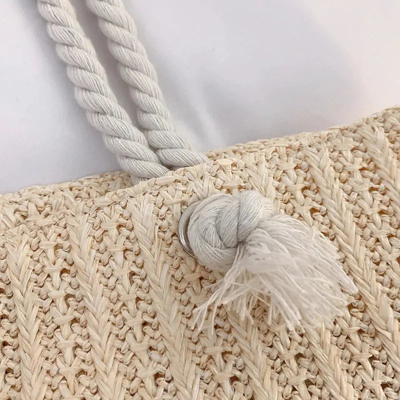 Fashion Large Capacity Straw Tote Bag Designer Women Handbags Handamde Woven Summer Beach Bag Casual Bali Big Purse by AliShop