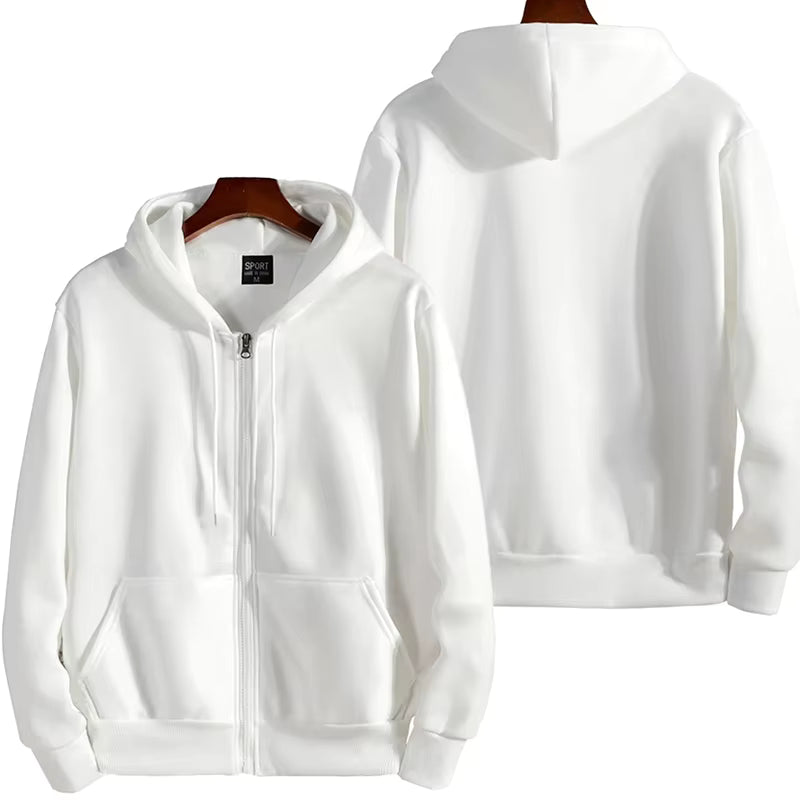 Zipper Hoodies Autumn Winter Men's New Long Sleeve Hooded Sweatshirt Fashion Casual Male Outfit Sportwear Loose Fit Clothes by AliShop