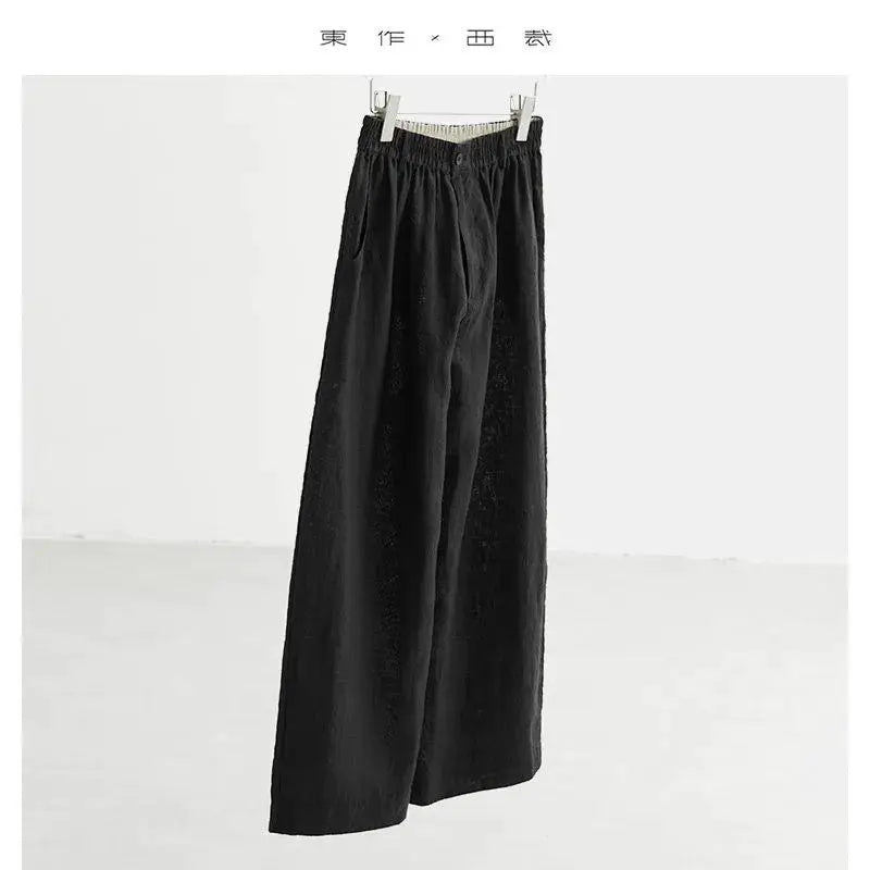 21 Count Ramie Elastic Waist Plus Size Casual Pants Loose Linen Women's Trousers 2026 Spring/Summer Women's Fashion by AliShop