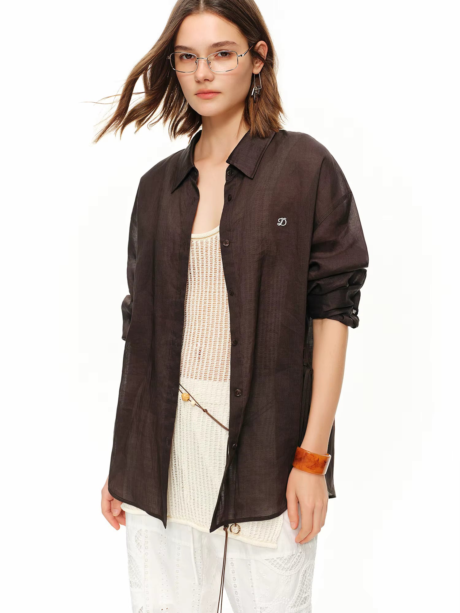 DUSHU 【Breathable Series】 Drop-Shoulder Multi-Color Linen Shirt New Summer Arrival Ramie Top Long Sleeve Leisure Sun-protection by AliShop