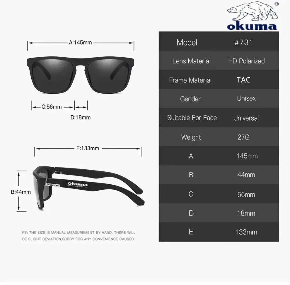 Okuma polarized sunglasses UV400 for men and women outdoor hunting, fishing, driving bicycles, sunglasses optional box by AliShop