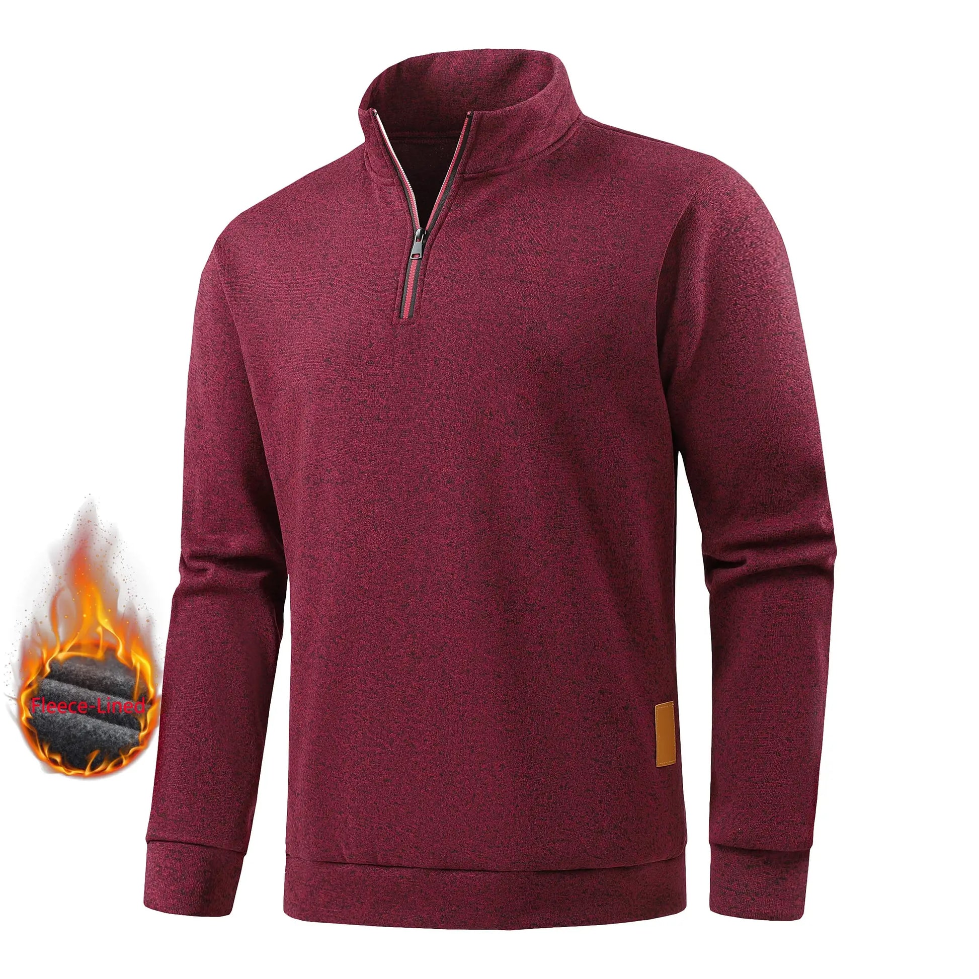 Autumn men's half-zip sweatshirts, long-sleeved solid color pullovers, turtlenecks, streetwear, winter warm jackets, sports coat by AliShop