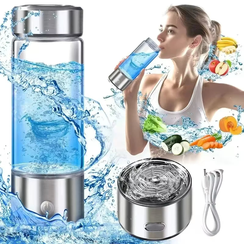 Hydrogen-Rich Water Cup Electric Hydrogen Rich Water Generator Bottle Titanium Quality Filter Portable Antioxidant Lonizer 420ml by AliShop