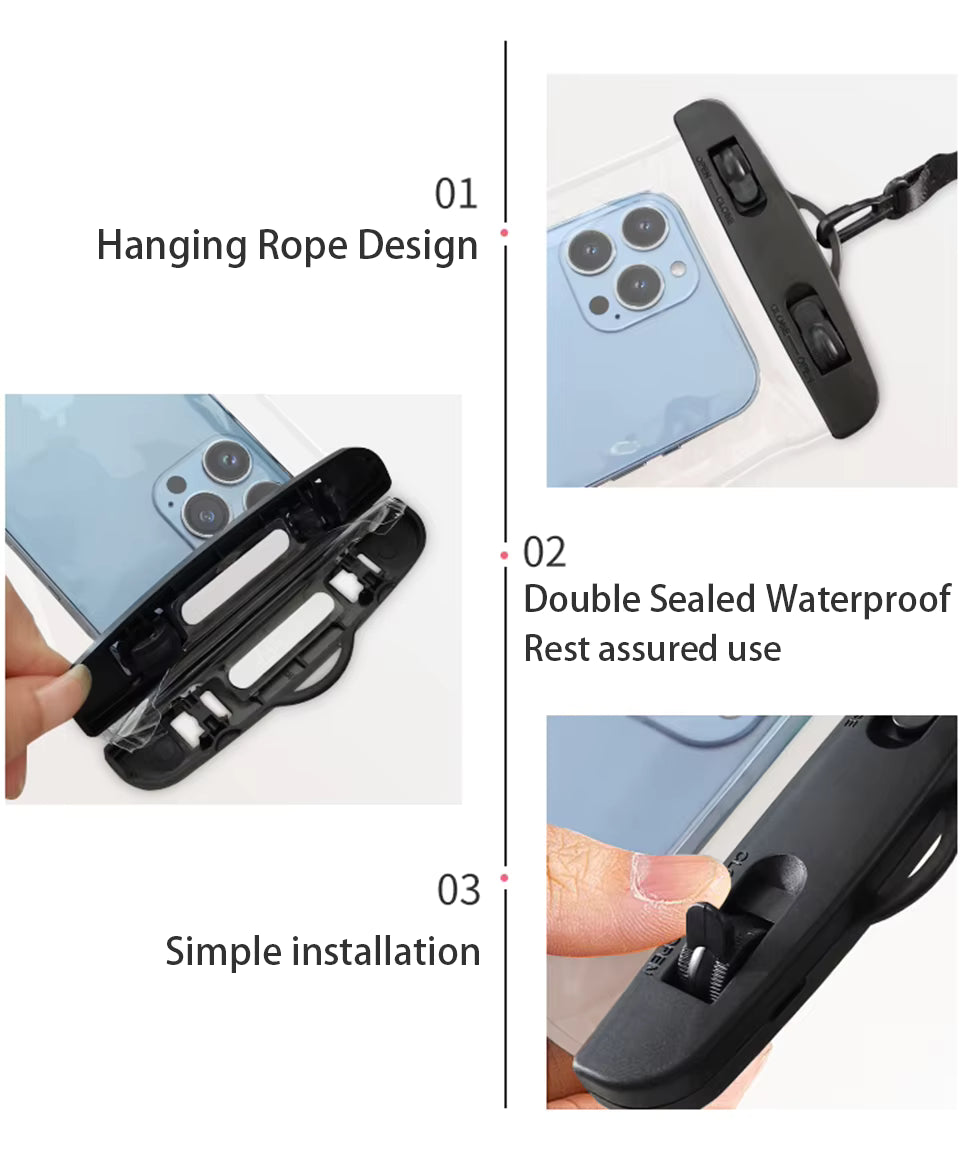 Universal Waterproof Phone Case for Swimming - Underwater Protector Pouch Cover Compatible with iPhone 11 12 13 14 15 16 pro - S by AliShop