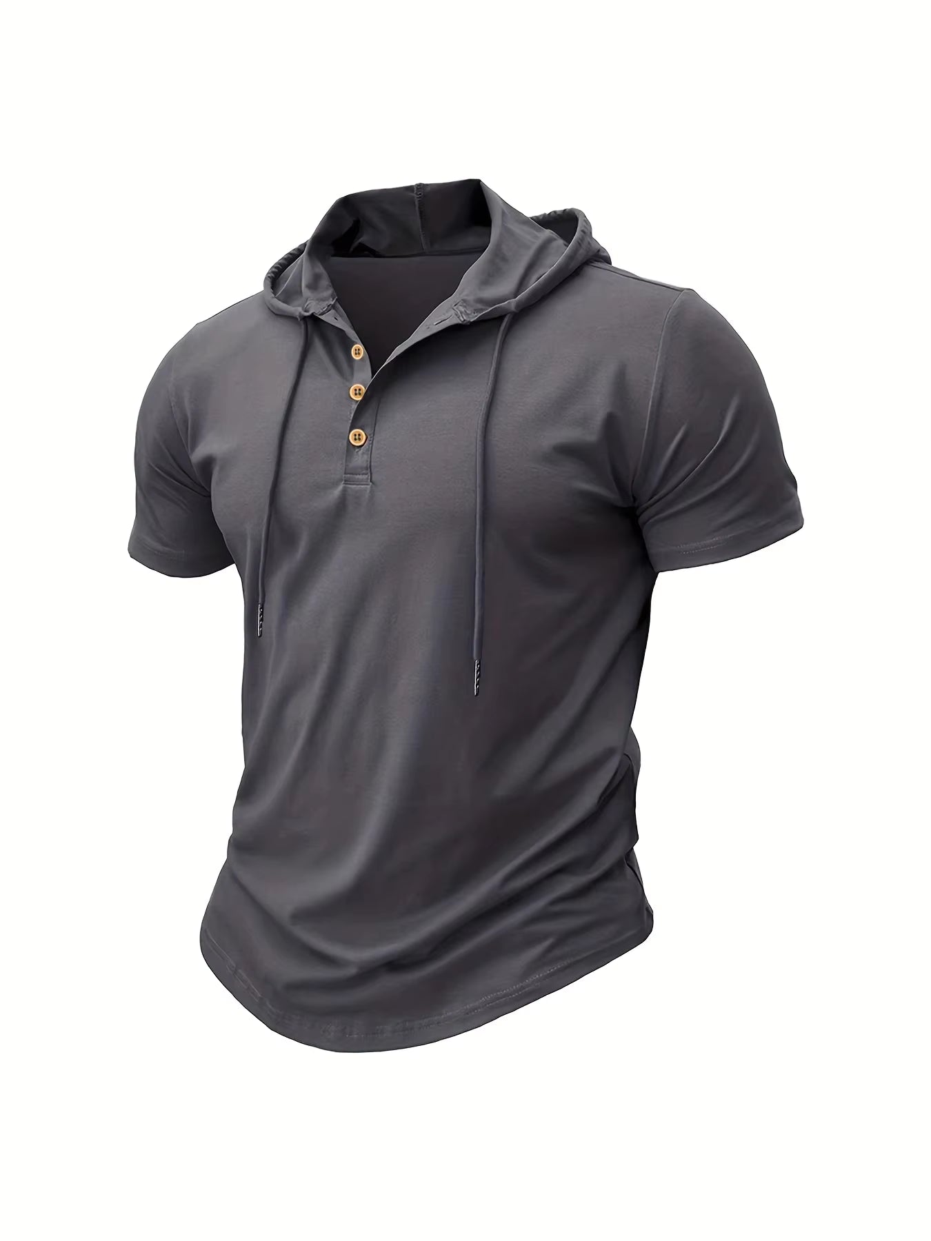 Men's T Shirt Summer Slim Fitness Hooded Short-Sleeved Tees Male Lightweight Hoodie Fitness Breathable Sports Tops by AliShop