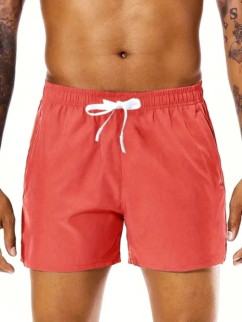Men 2025 New Summer Beach New Models Solid Color Fashion Leisure Comfortable Elastic Waist Double Pockets Cool Sports Shorts by AliShop