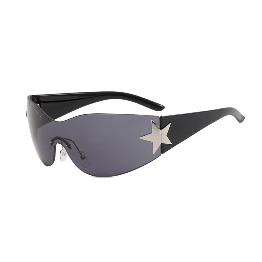 New Women's Rimless Star Decoration Integrated Y2K Hot Girl Style Hip Hop Fashion Sunglasses Beach Party Glasses Men by AliShop