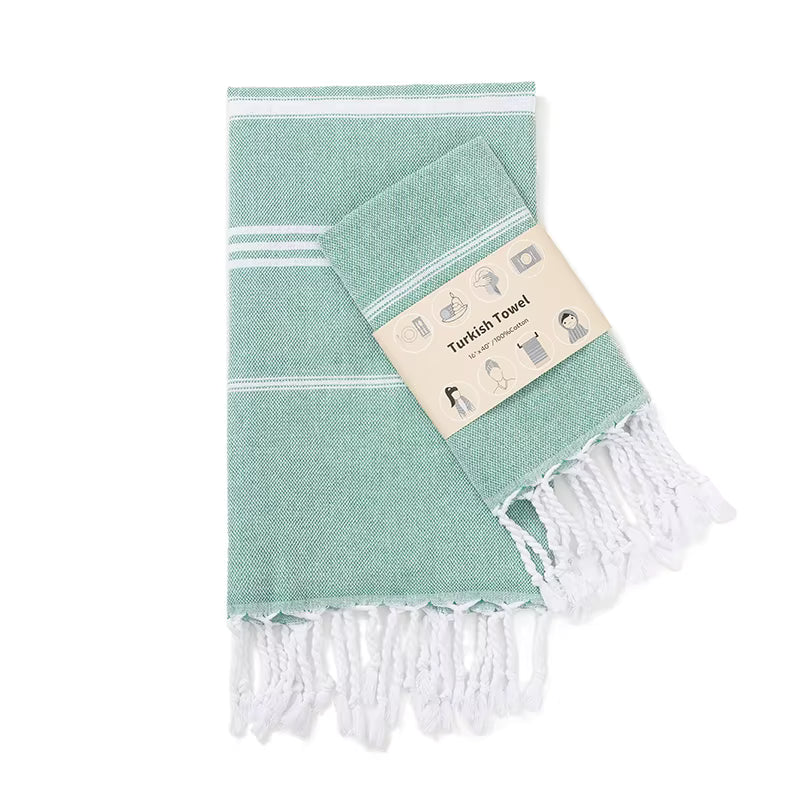 2-Pack 40x100CM Turkish Cotton for home Towel Soft Sauna Spa Bath Towel Hand and Face Towel Set Can used for kitchen sport gym by AliShop