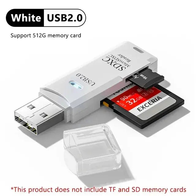 2 IN 1 Card Reader USB 3.0 Micro SD TF Card Memory Reader High Speed Multi-card Writer Adapter Flash Drive Laptop Accessories by AliShop