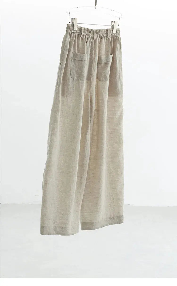 21 Count Ramie Elastic Waist Plus Size Casual Pants Loose Linen Women's Trousers 2026 Spring/Summer Women's Fashion by AliShop