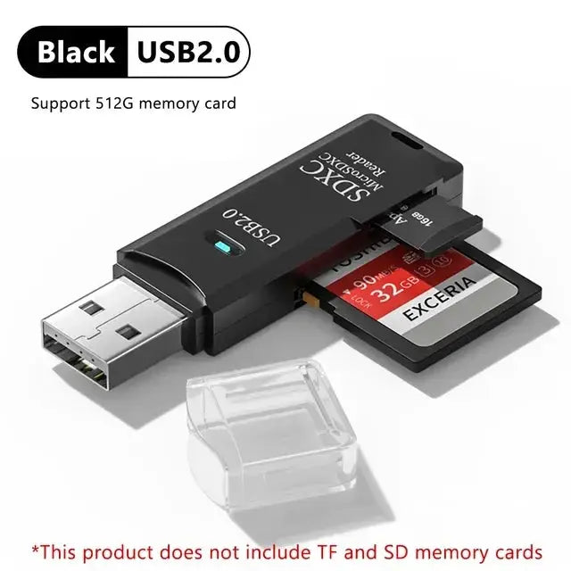 2 IN 1 Card Reader USB 3.0 Micro SD TF Card Memory Reader High Speed Multi-card Writer Adapter Flash Drive Laptop Accessories by AliShop