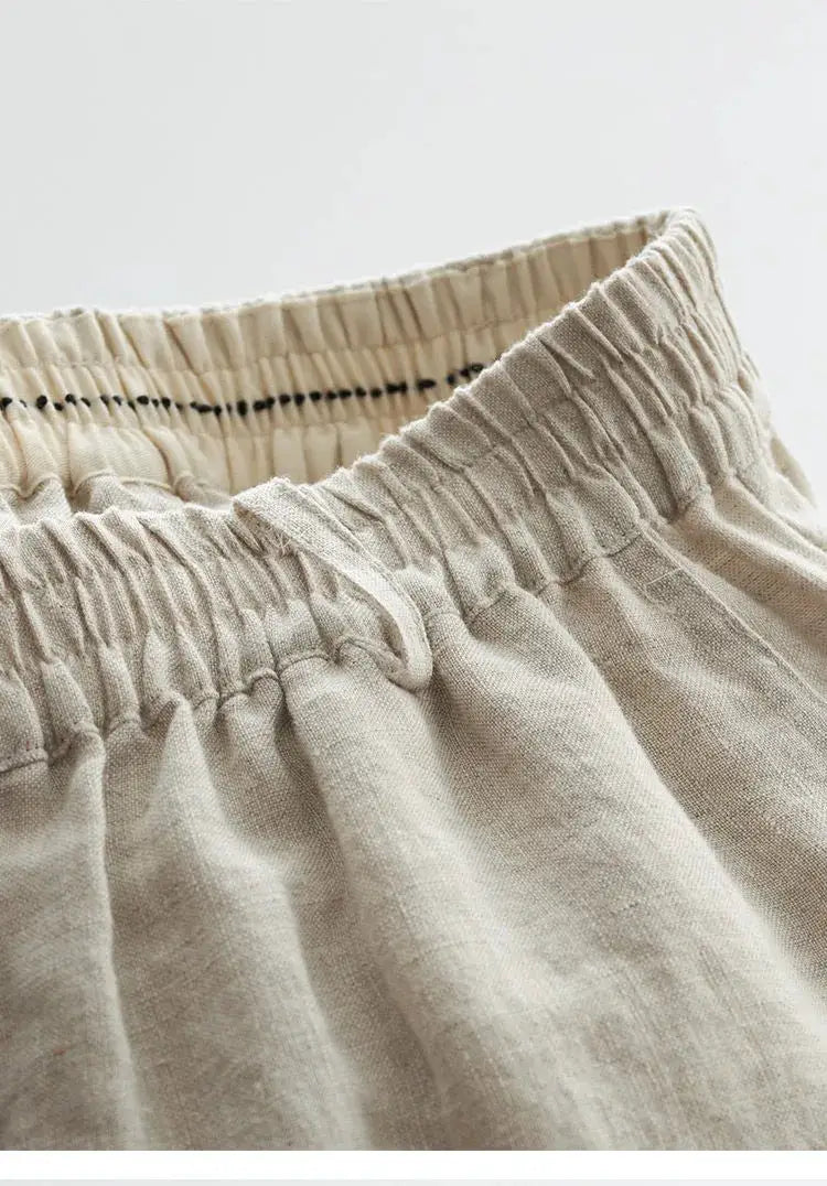 21 Count Ramie Elastic Waist Plus Size Casual Pants Loose Linen Women's Trousers 2026 Spring/Summer Women's Fashion by AliShop