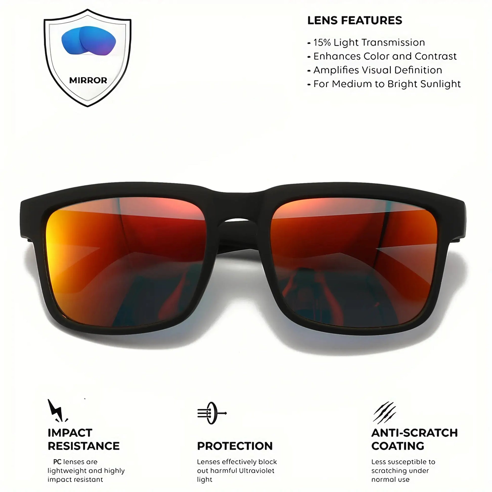 4PCS Square Sports Sunglasses with Designer Temple Pattern - UV400 for Men Women, Beach Vacation by AliShop