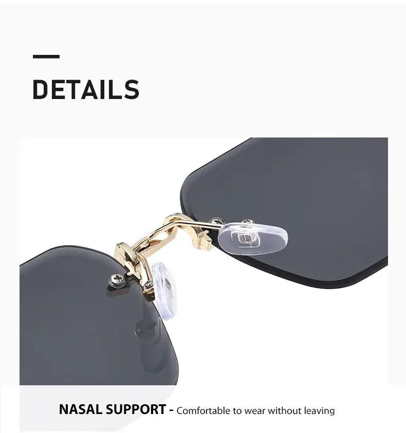 Luxury Rimless Sunglasses, Metal Hinge Exquisite Craftsmanship, Gradient Lenses Sun Protection Sunglasses 823 by AliShop