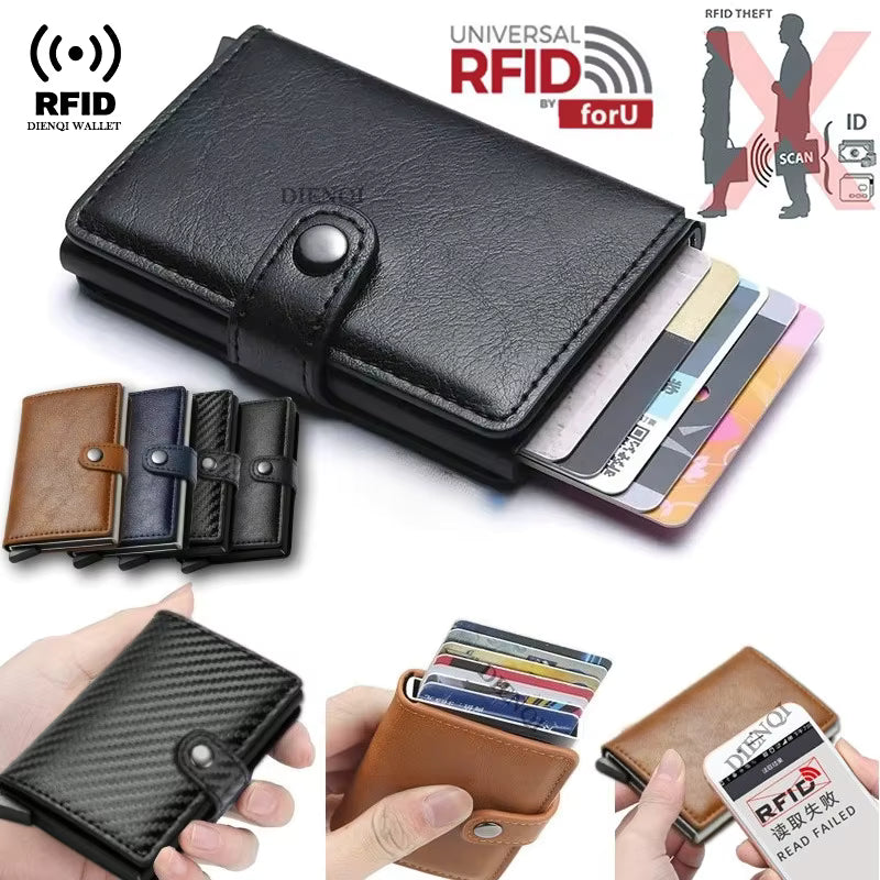 Rfid Visit Credit Card Holder Storage Luxury Small Smart Wallet Metal Business Cardholder Case Women Minimalist Walet for Men by AliShop