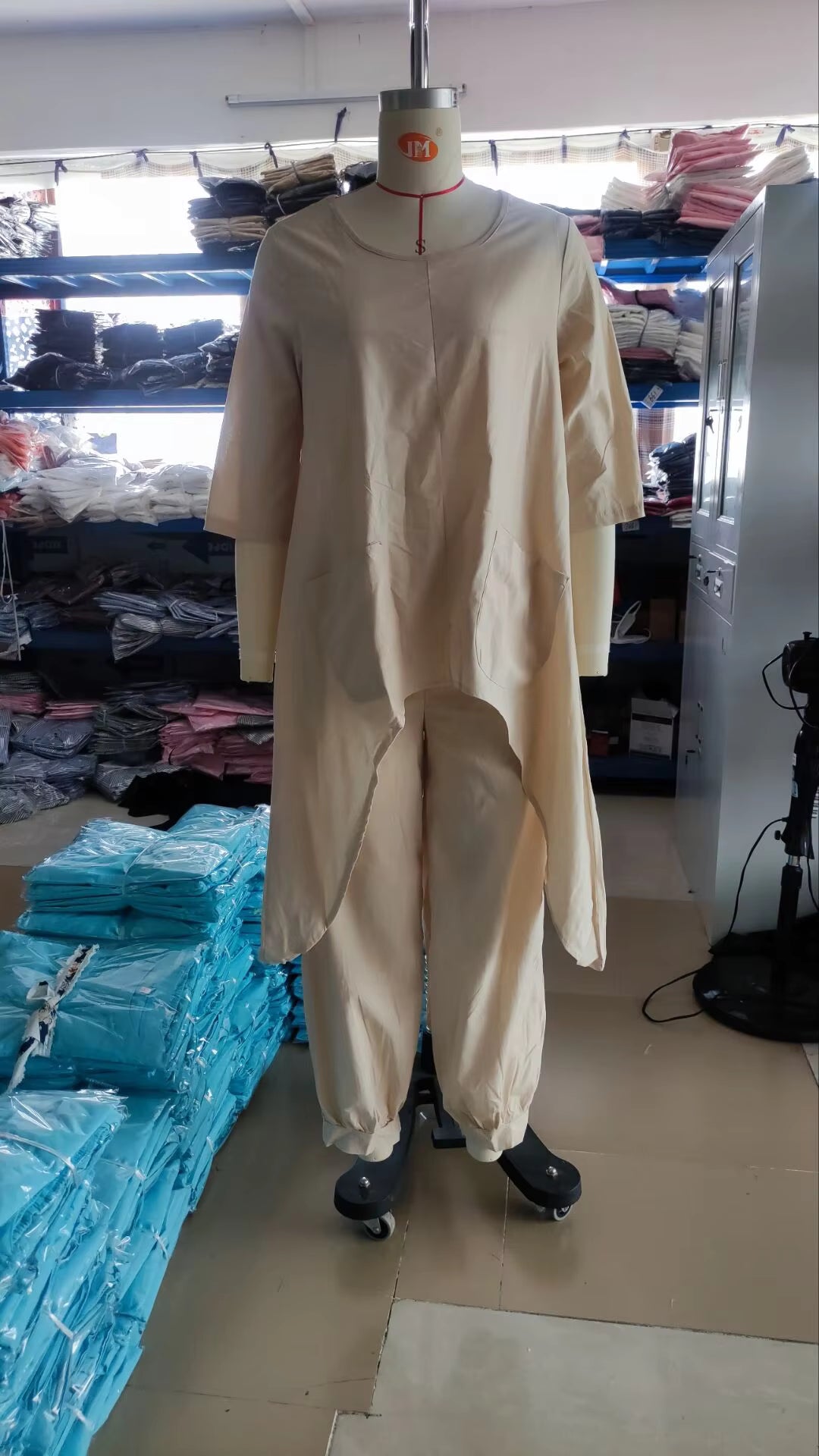 2024 Summer New Fashion Casual Loose Top Irregular Hem Round Neck Cotton Linen Top Loose Leg Pants Elegant Two Piece Set by AliShop