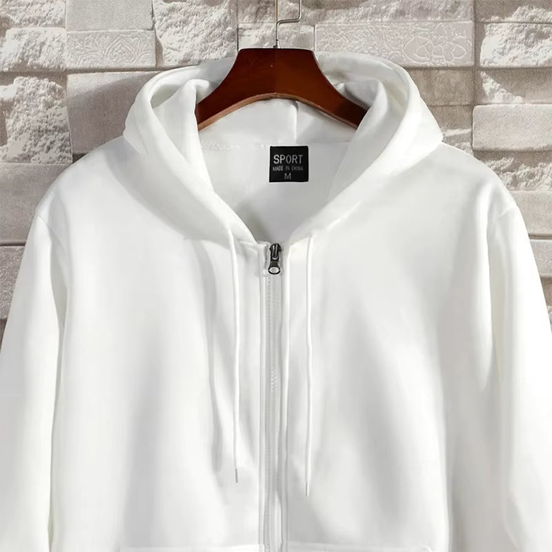 Zipper Hoodies Autumn Winter Men's New Long Sleeve Hooded Sweatshirt Fashion Casual Male Outfit Sportwear Loose Fit Clothes by AliShop