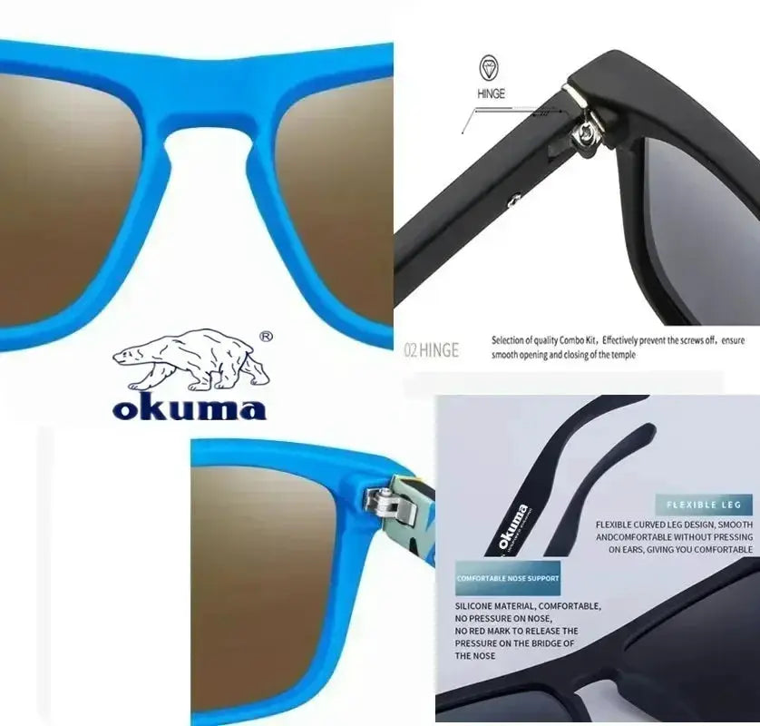 Okuma polarized sunglasses UV400 for men and women outdoor hunting, fishing, driving bicycles, sunglasses optional box by AliShop