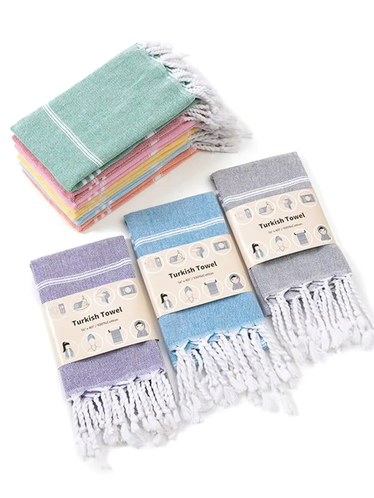 2-Pack 40x100CM Turkish Cotton for home Towel Soft Sauna Spa Bath Towel Hand and Face Towel Set Can used for kitchen sport gym by AliShop
