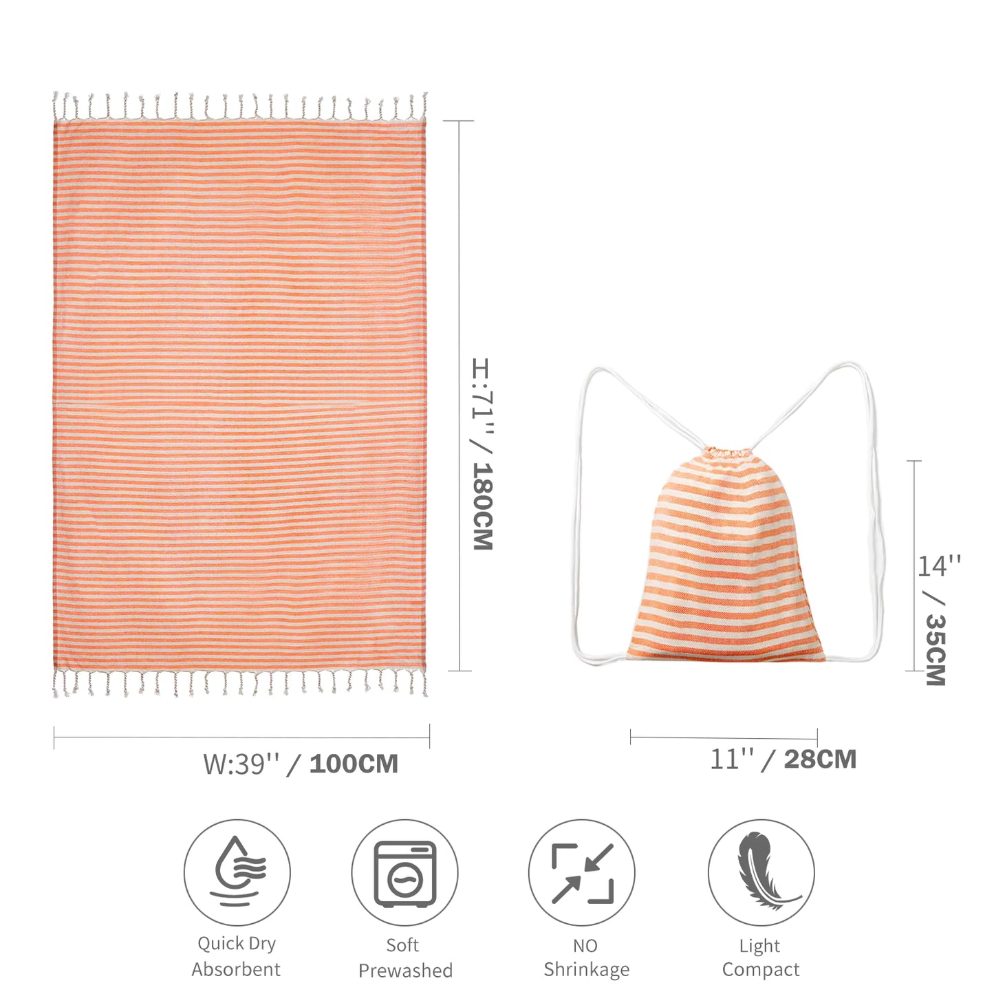 YEUZLI COTTON Hot Sale luxury Striped Tassel 100% cotton sauna spa bath towel For Home 100*180CM Travel Turkish Large beach towel by AliShop