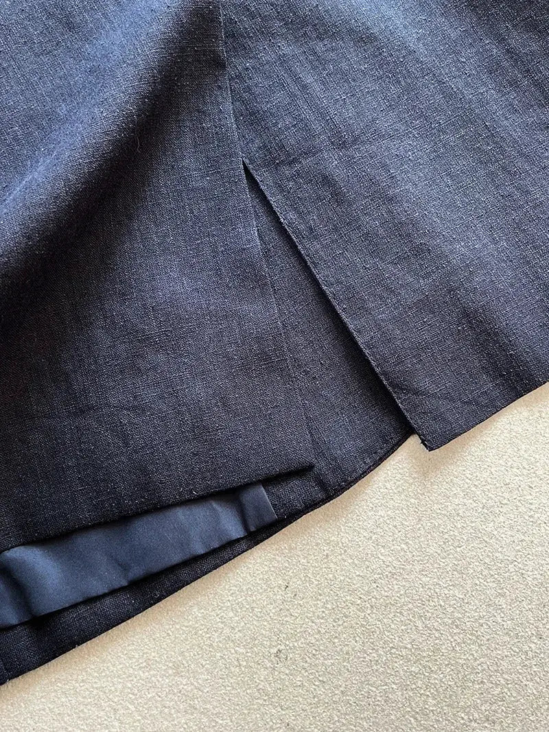 Linen Blazer For Women 2025 Spring Cotton-linen Suit + Pants Set Sold Separately by AliShop