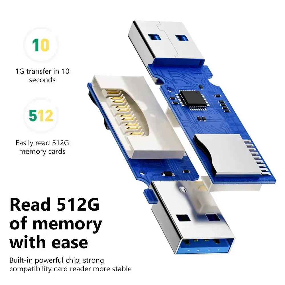 2 IN 1 Card Reader USB 3.0 Micro SD TF Card Memory Reader High Speed Multi-card Writer Adapter Flash Drive Laptop Accessories by AliShop