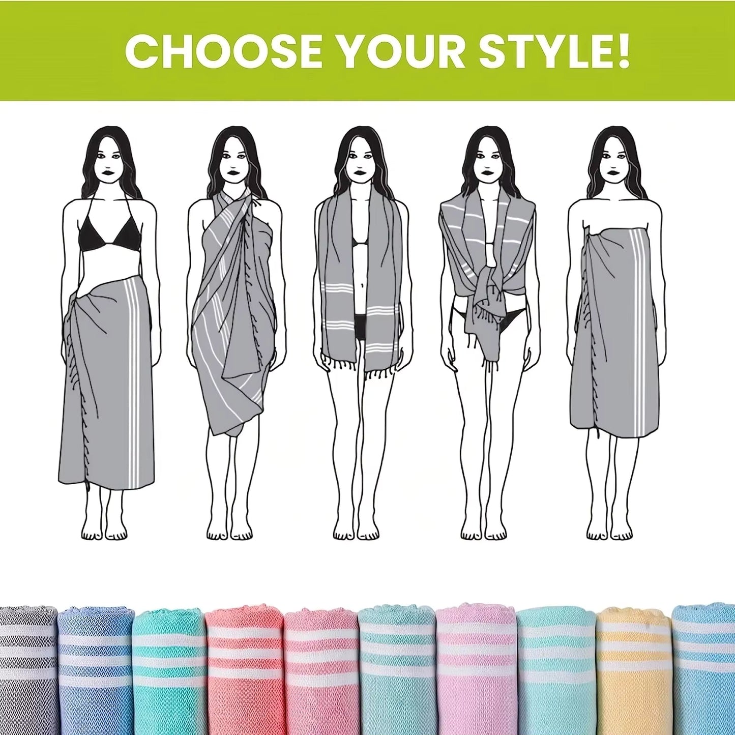 Thin 100X180cm Turkish Beach Towel Oversized Sand Free Tassel Quick Dry Swim Extra Large Light Travel for Adults Gifts Accessories by AliShop