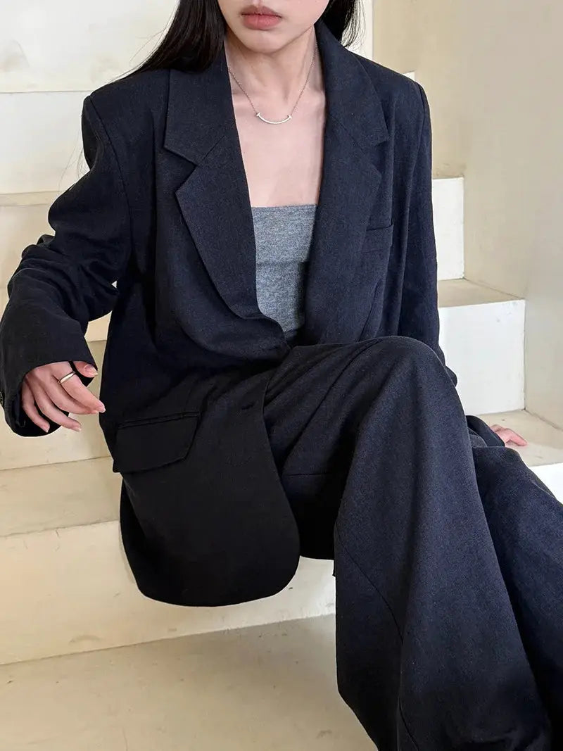 Linen Blazer For Women 2025 Spring Cotton-linen Suit + Pants Set Sold Separately by AliShop
