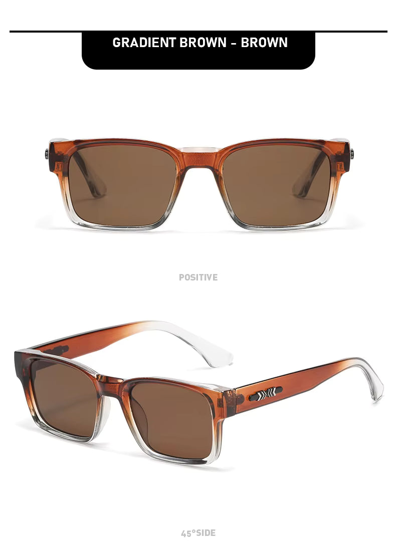 Light Luxury Square Sunglasses Minimalist Design Elegant Unisex Uv400 Protection Sun Glasses 9017 by AliShop