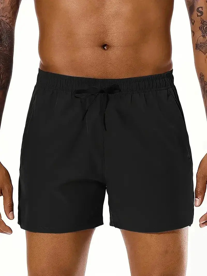 Men 2025 New Summer Beach New Models Solid Color Fashion Leisure Comfortable Elastic Waist Double Pockets Cool Sports Shorts by AliShop