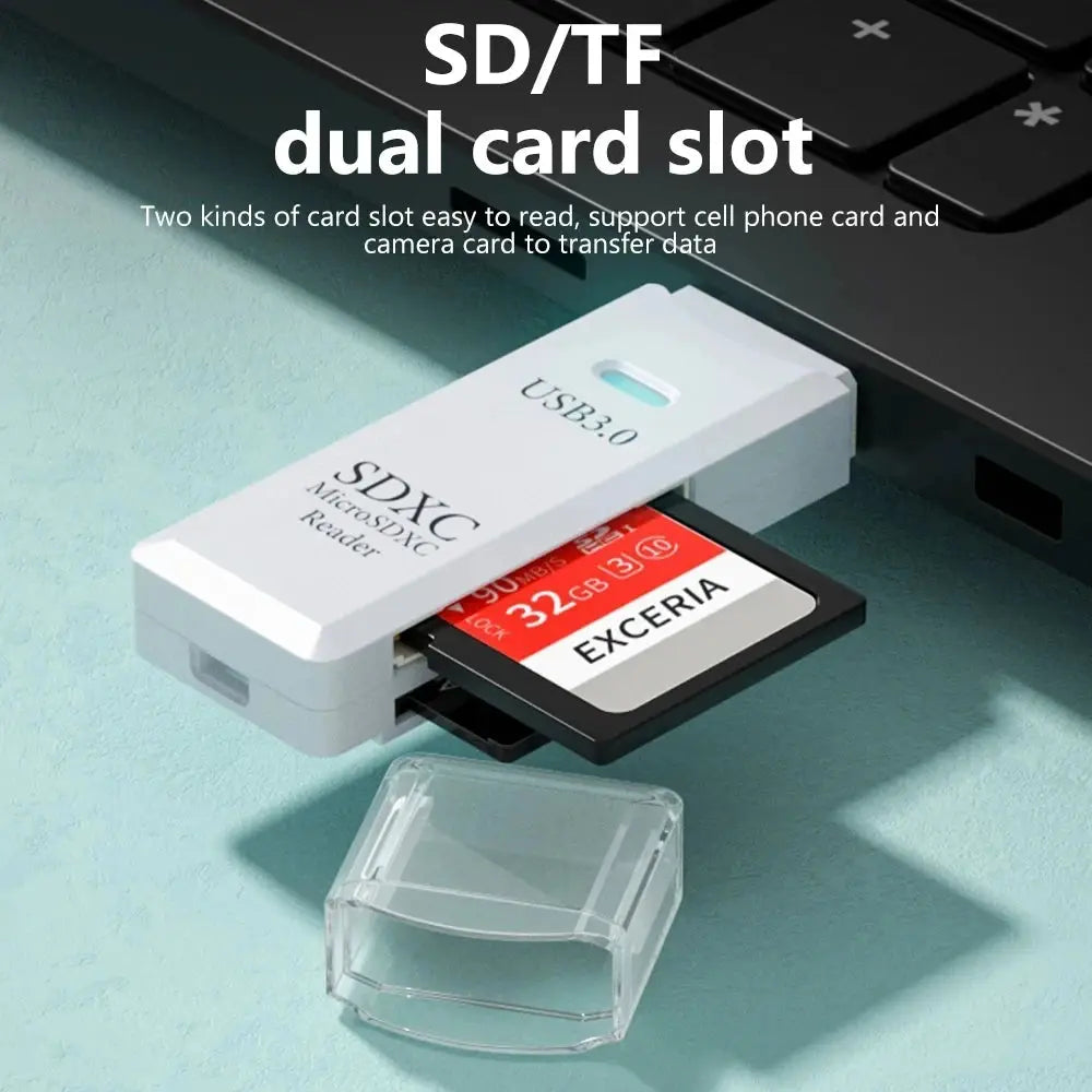 2 IN 1 Card Reader USB 3.0 Micro SD TF Card Memory Reader High Speed Multi-card Writer Adapter Flash Drive Laptop Accessories by AliShop