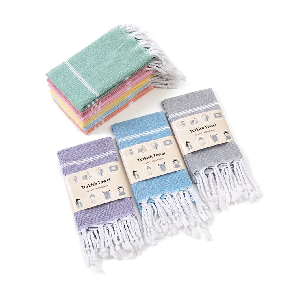 2-Pack 40x100CM Turkish Cotton for home Towel Soft Sauna Spa Bath Towel Hand and Face Towel Set Can used for kitchen sport gym by AliShop