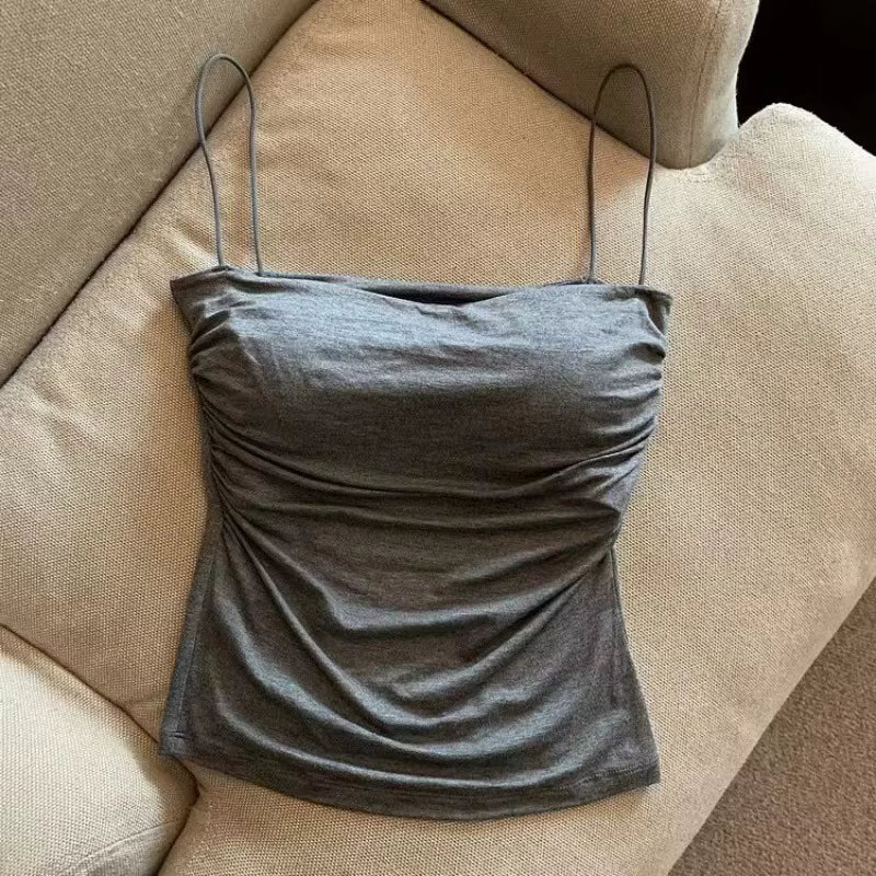 Women's Bra Stretch Women's Beach Everyday Casual Tank Top New Women's Halter Top Summer Korean Style Trend Fashion Built-In by AliShop