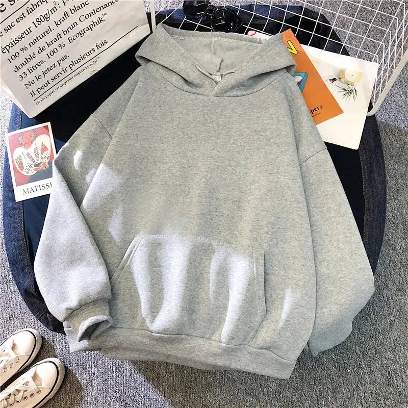 White Hoodies men women Autumn Long Sleeve Pullover Tops Casual Pocket Hoodies Unisex Outer Loose Sport Wear by AliShop