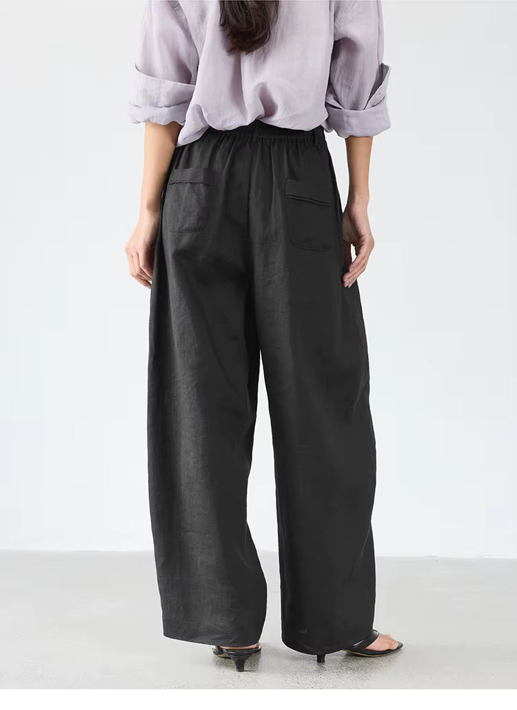 21 Count Ramie Elastic Waist Plus Size Casual Pants Loose Linen Women's Trousers 2026 Spring/Summer Women's Fashion by AliShop