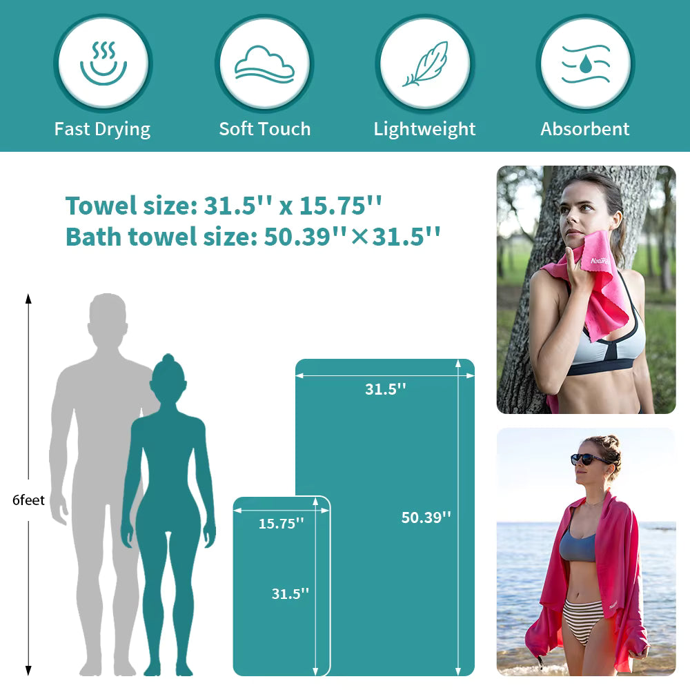 Naturehike 2025 Quick Dry Beach Towel Waterproof Breathable Ultralight Bath Towel Outdoor Hiking Gym Sports Absorbent Towel by AliShop