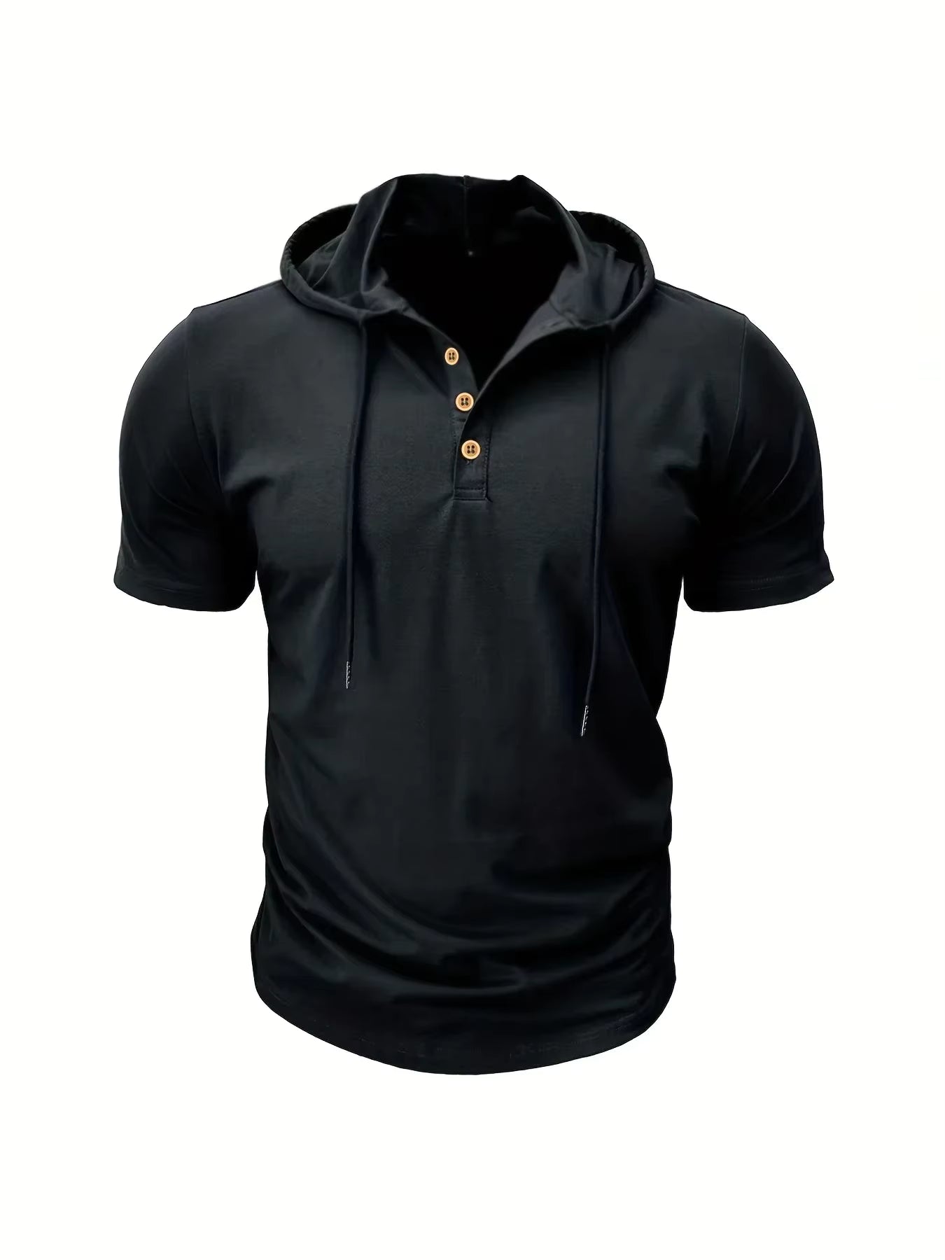 Men's T Shirt Summer Slim Fitness Hooded Short-Sleeved Tees Male Lightweight Hoodie Fitness Breathable Sports Tops by AliShop