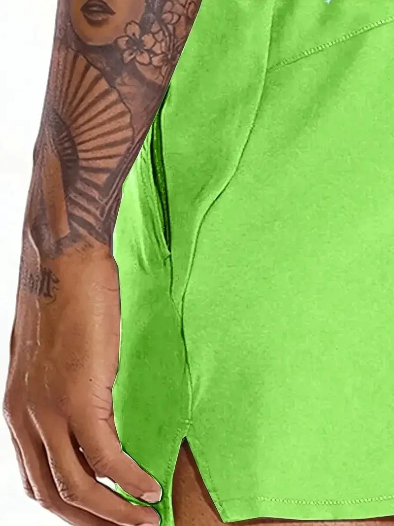 Men 2025 New Summer Beach New Models Solid Color Fashion Leisure Comfortable Elastic Waist Double Pockets Cool Sports Shorts by AliShop