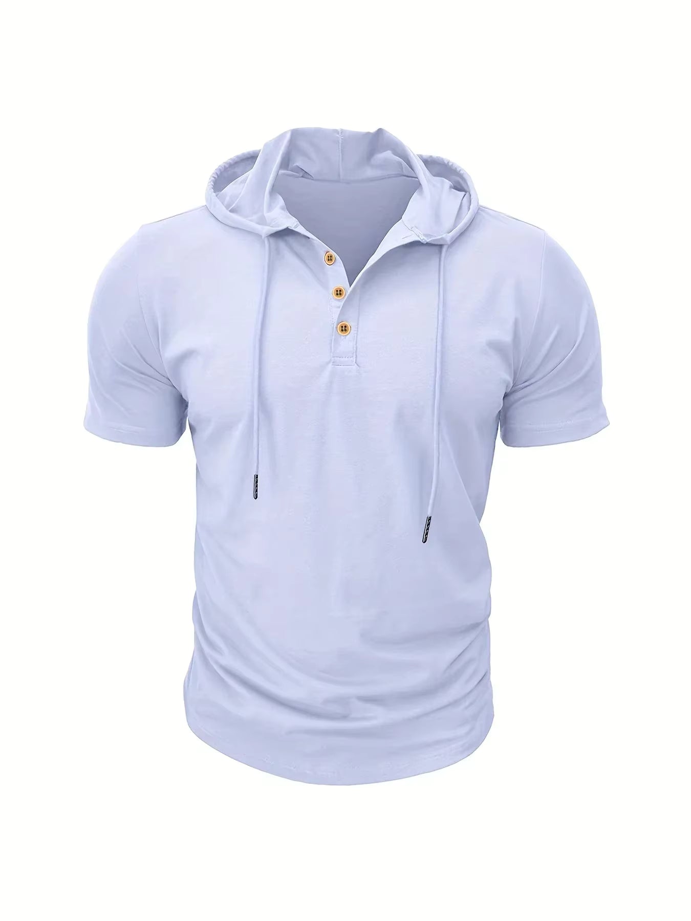 Men's T Shirt Summer Slim Fitness Hooded Short-Sleeved Tees Male Lightweight Hoodie Fitness Breathable Sports Tops by AliShop