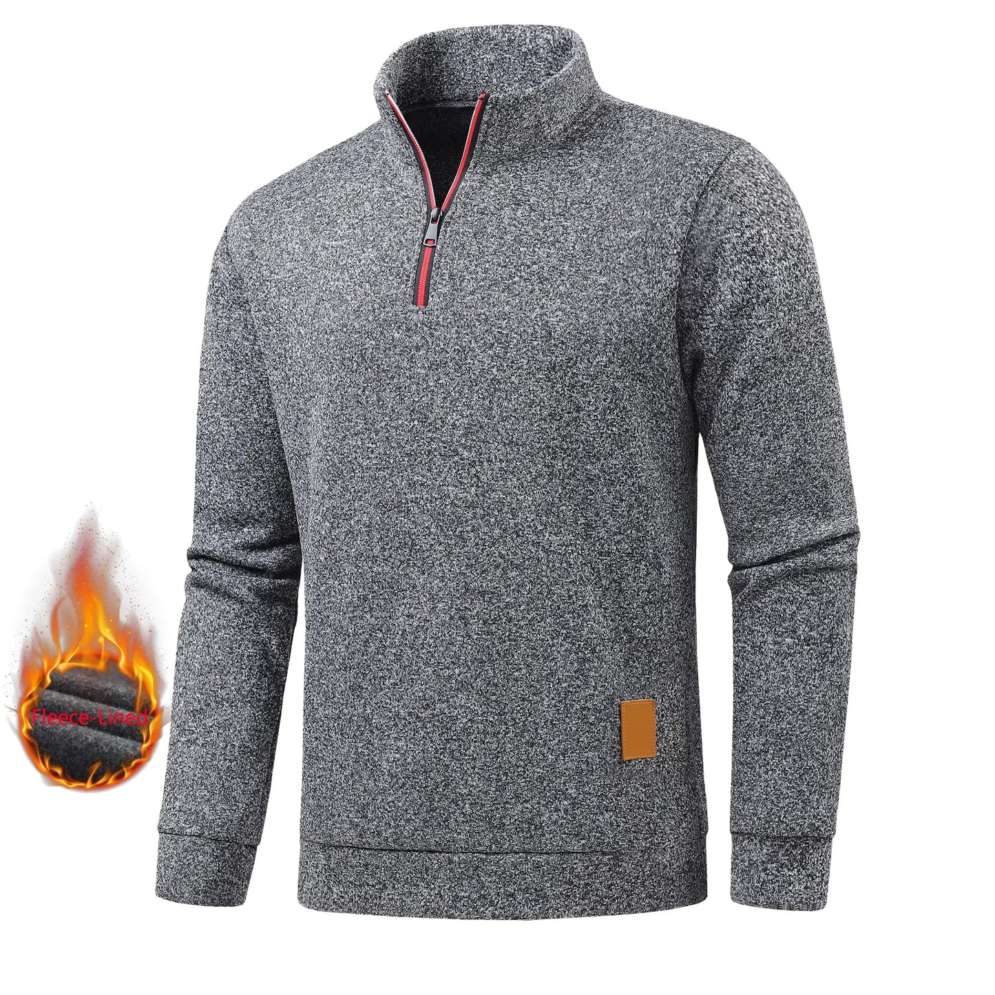 Autumn men's half-zip sweatshirts, long-sleeved solid color pullovers, turtlenecks, streetwear, winter warm jackets, sports coat by AliShop