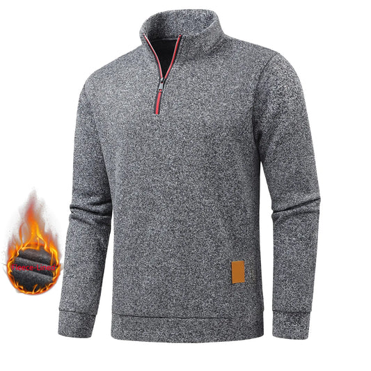 Autumn men's half-zip sweatshirts, long-sleeved solid color pullovers, turtlenecks, streetwear, winter warm jackets, sports coat by AliShop