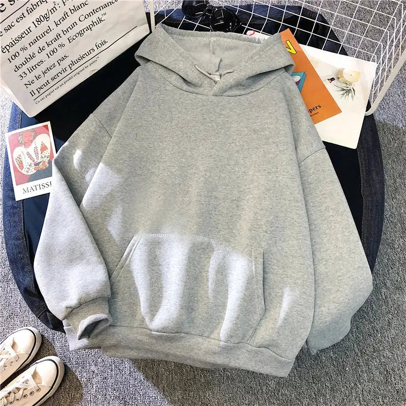 White Hoodies men women Autumn Long Sleeve Pullover Tops Casual Pocket Hoodies Unisex Outer Loose Sport Wear by AliShop