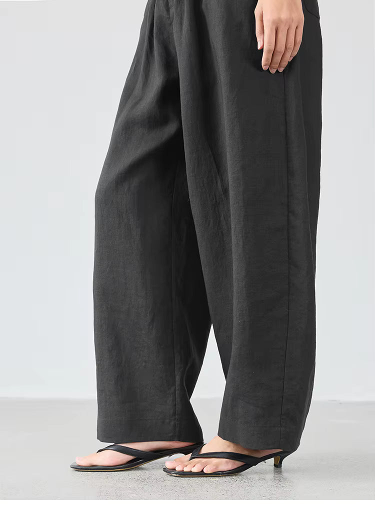 21 Count Ramie Elastic Waist Plus Size Casual Pants Loose Linen Women's Trousers 2026 Spring/Summer Women's Fashion by AliShop